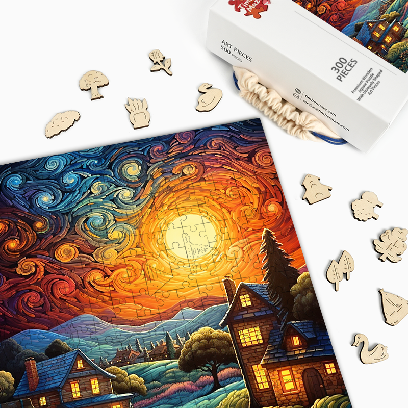 Sunset Cottages - Holzpuzzle