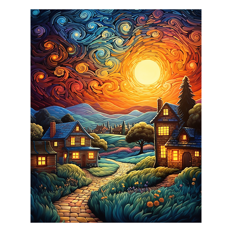 Sunset Cottages - Holzpuzzle