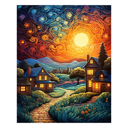 Sunset Cottages - Holzpuzzle
