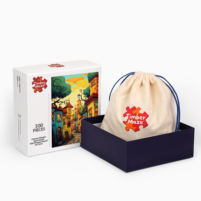 Wunderliche Stadtstraße - Holzpuzzle