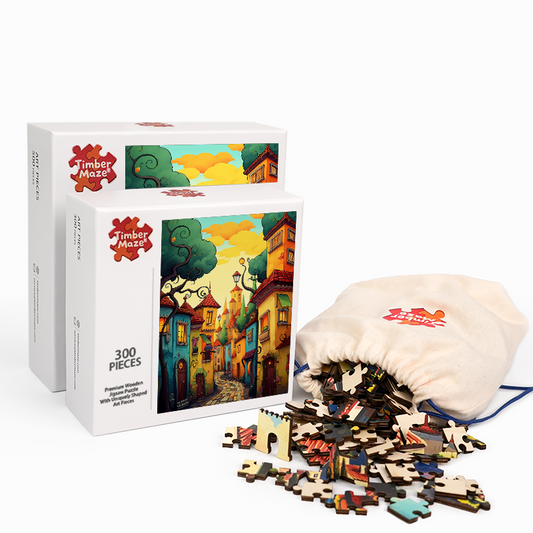 Wunderliche Stadtstraße - Holzpuzzle