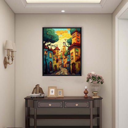 Wunderliche Stadtstraße - Holzpuzzle