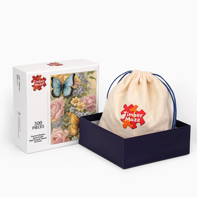 Blumen Schmetterlinge - Holzpuzzle