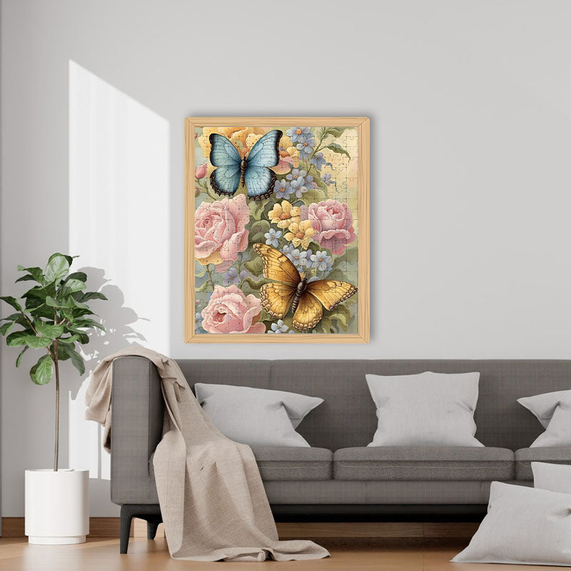 Blumen Schmetterlinge - Holzpuzzle
