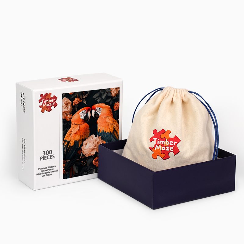 Papageienpaar - Holzpuzzle