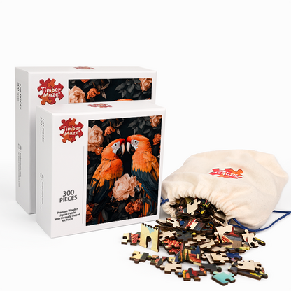 Papageienpaar - Holzpuzzle