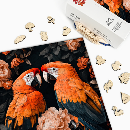 Papageienpaar - Holzpuzzle