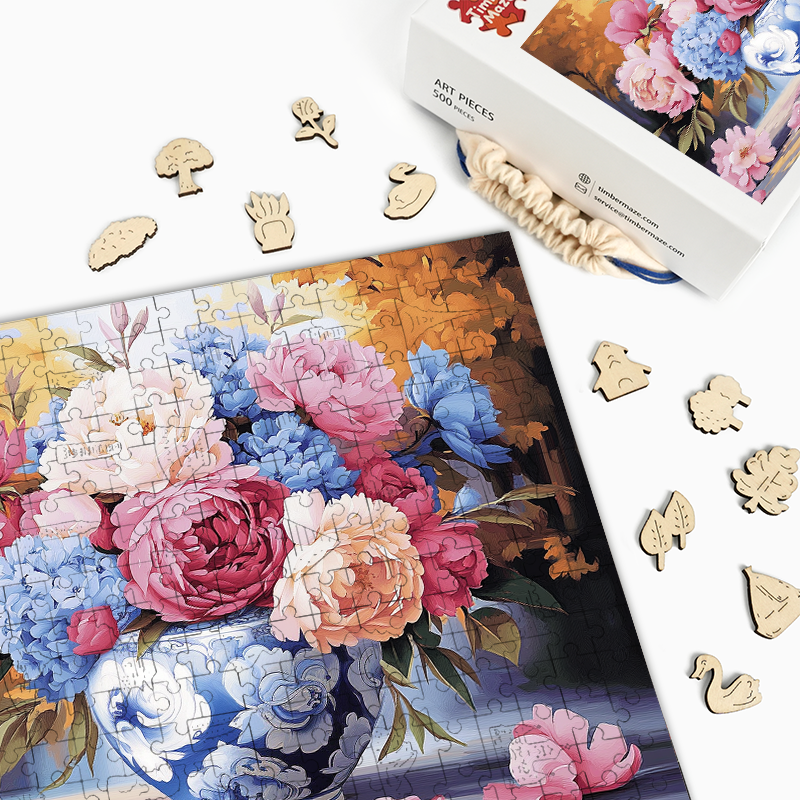 Pfingstrosenvase - Holzpuzzle