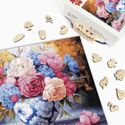 Pfingstrosenvase - Holzpuzzle