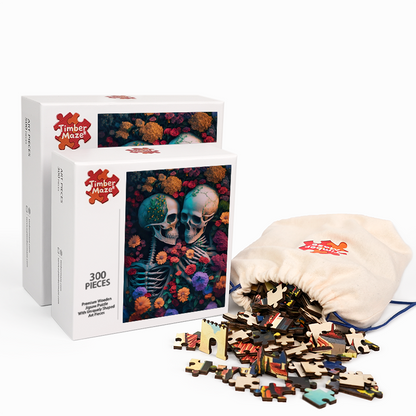 Skelett Blumenmeer - Holzpuzzle