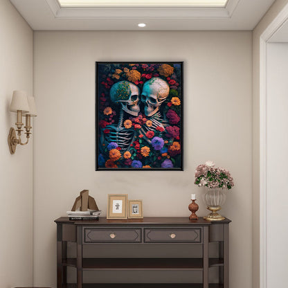 Skelett Blumenmeer - Holzpuzzle