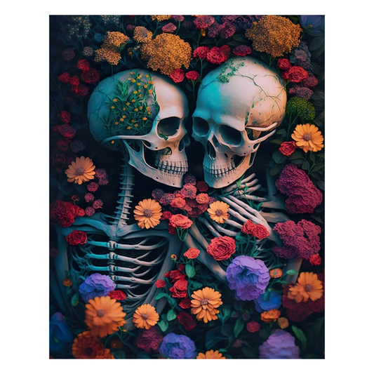 Skelett Blumenmeer - Holzpuzzle