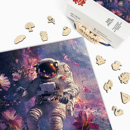 Weltraumspaziergang im traumhaften Kosmos - Holzpuzzle