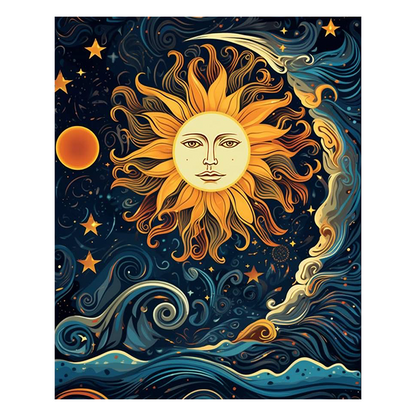 Sonne und Mond tanzen zusammen - Holzpuzzle