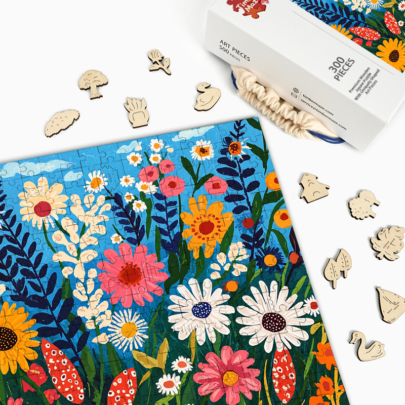 Wildblumen - Holzpuzzle