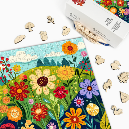 Wildblumen in der Wildnis - Holzpuzzle