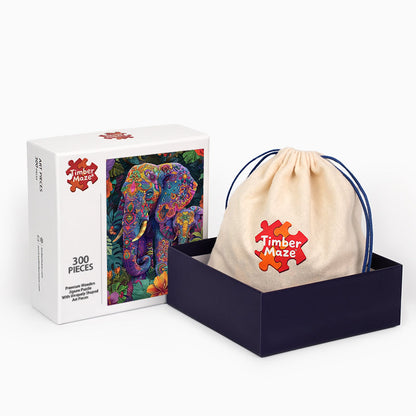 Elefanten-Wandteppich - Holzpuzzle