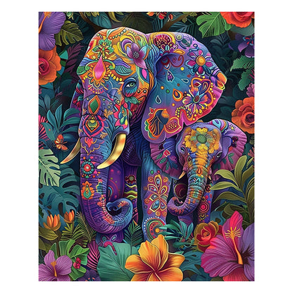 Elefanten-Wandteppich - Holzpuzzle