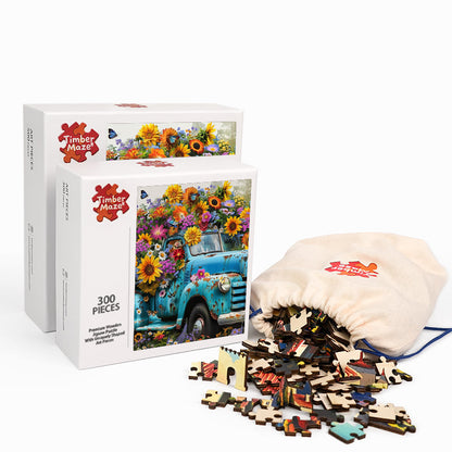 Blumentruck - Holzpuzzle