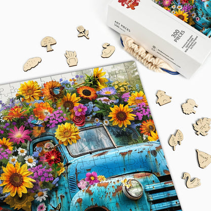 Blumentruck - Holzpuzzle