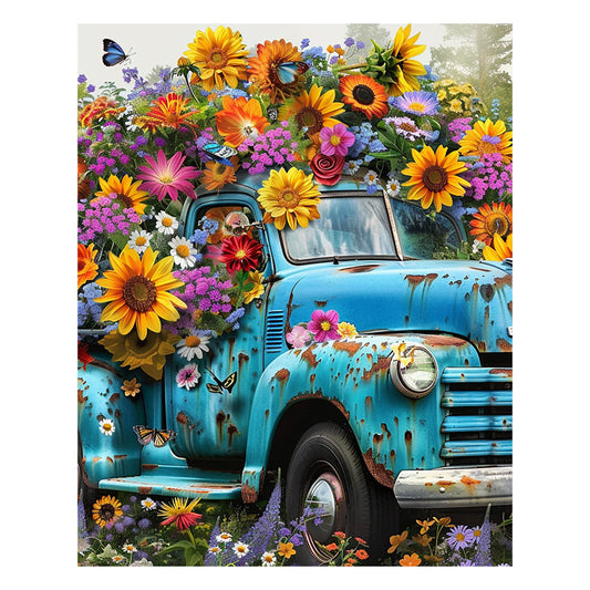 Blumentruck - Holzpuzzle