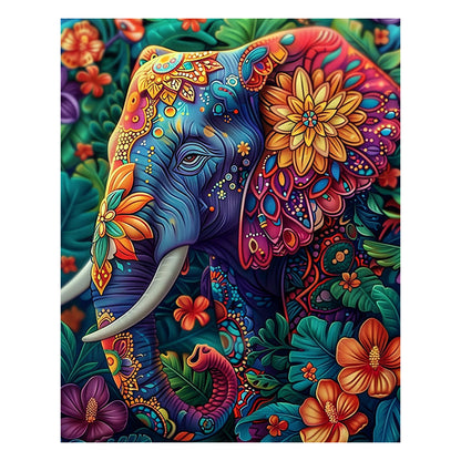 Lebendiger Elefant - Holzpuzzle