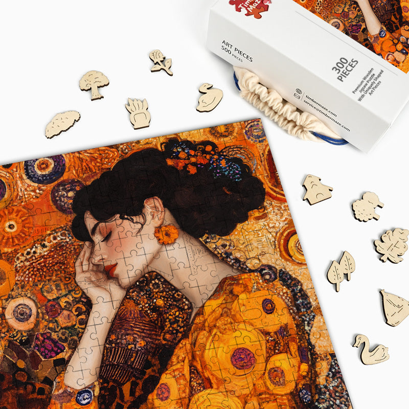 Vintage Frau - Holzpuzzle