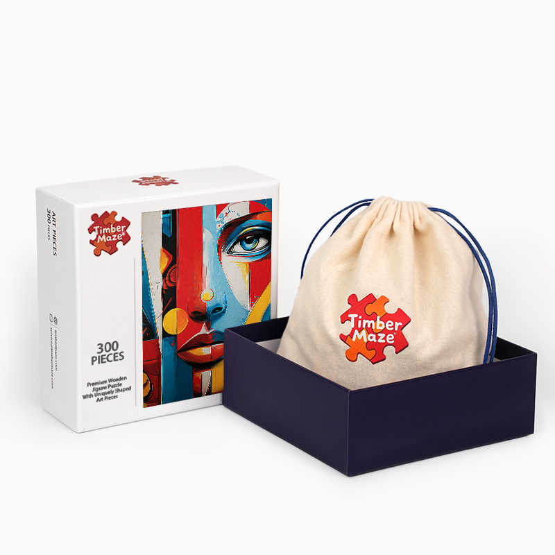 Abstraktes Porträt - Holzpuzzle