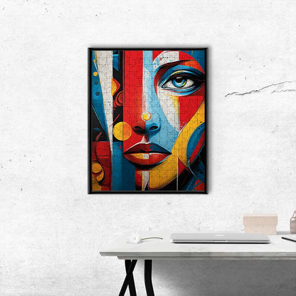 Abstraktes Porträt - Holzpuzzle