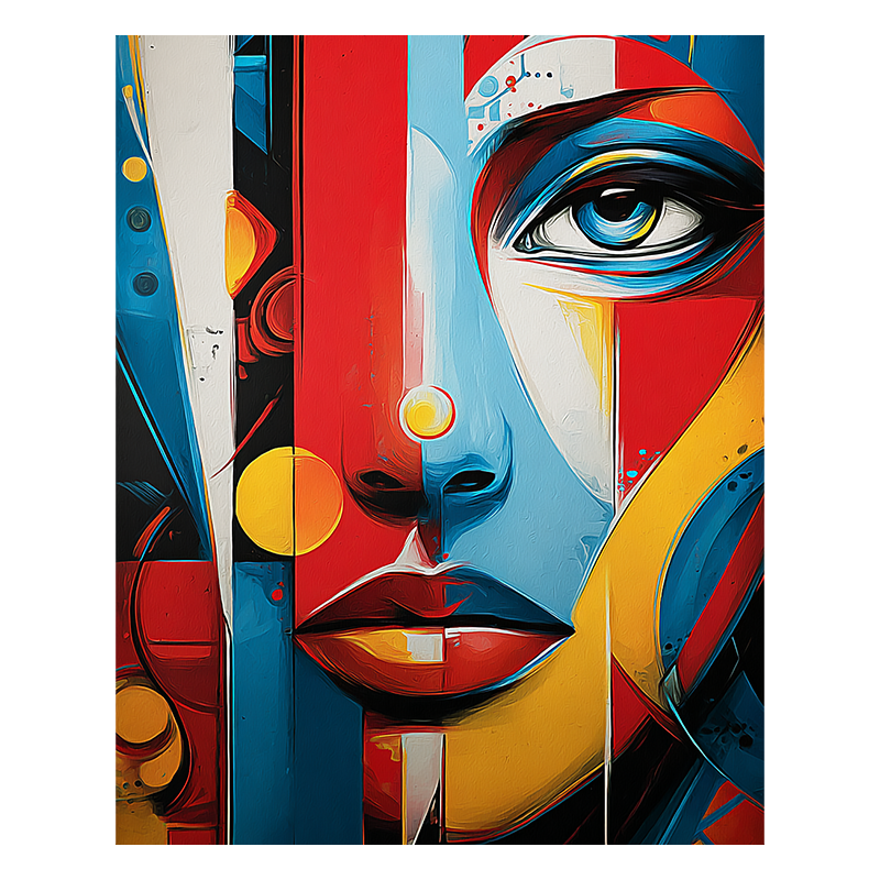 Abstraktes Porträt - Holzpuzzle