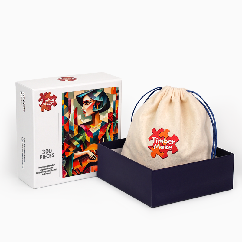 Kubistischer Gitarrist - Holzpuzzle