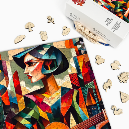 Kubistischer Gitarrist - Holzpuzzle