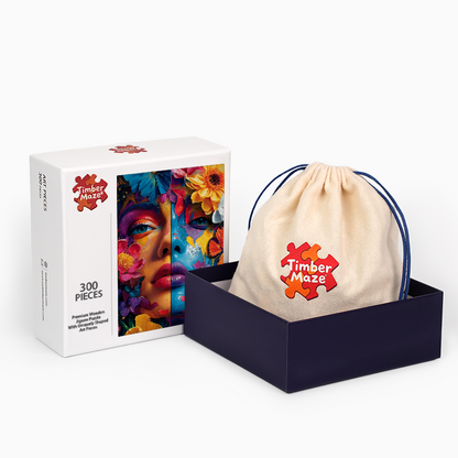 Florale Fantasiegesichter - Holzpuzzle