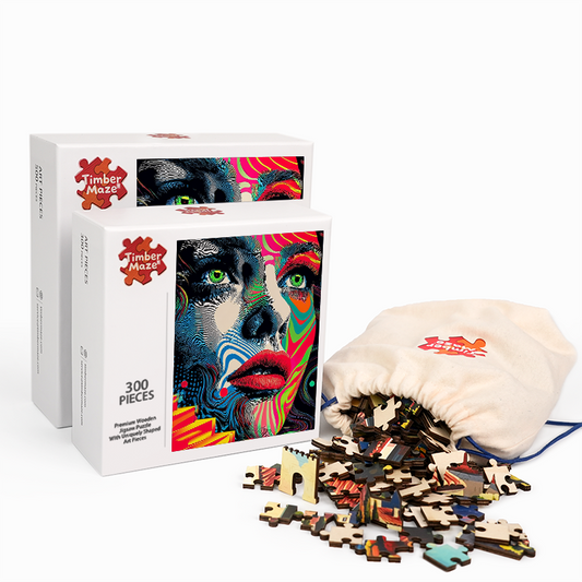 Visionäres Porträt - Holzpuzzle