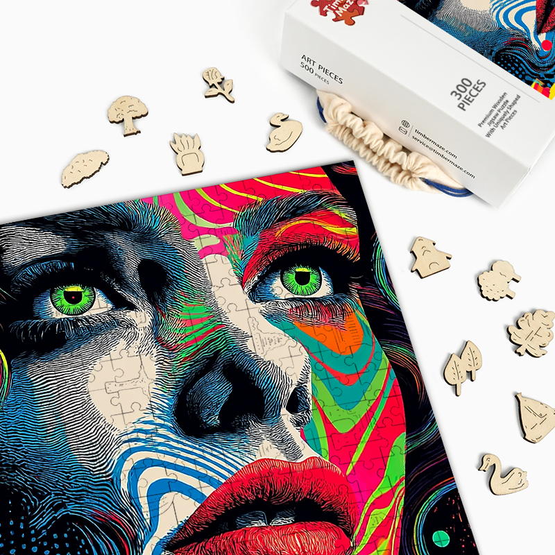 Visionäres Porträt - Holzpuzzle