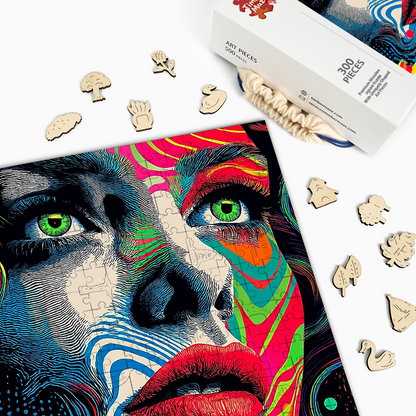 Visionäres Porträt - Holzpuzzle