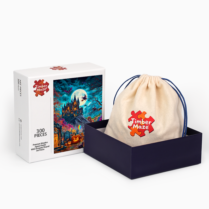 Spukschloss zu Halloween - Holzpuzzle