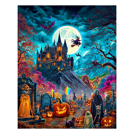 Spukschloss zu Halloween - Holzpuzzle