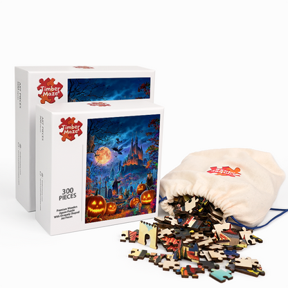 Mondbeschienener Friedhof - Holzpuzzle