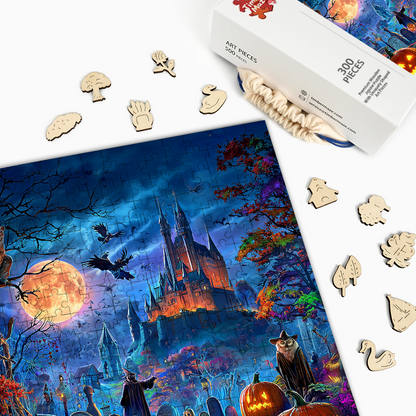 Mondbeschienener Friedhof - Holzpuzzle