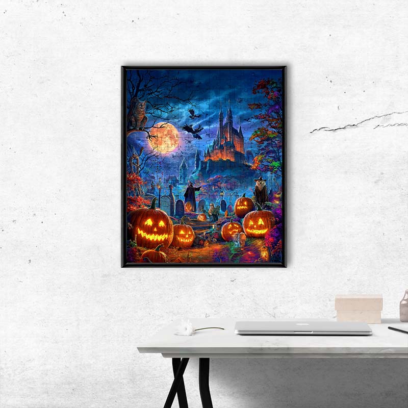 Mondbeschienener Friedhof - Holzpuzzle