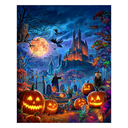 Mondbeschienener Friedhof - Holzpuzzle