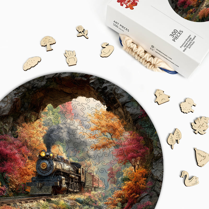 Herbstschienen - Holzpuzzle