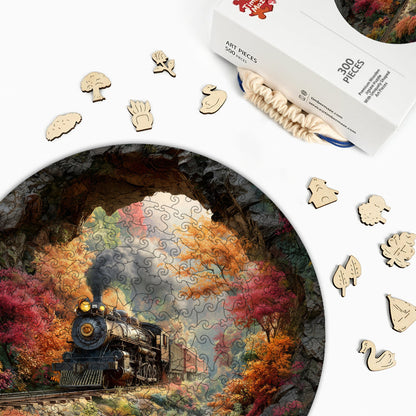 Herbstschienen - Holzpuzzle