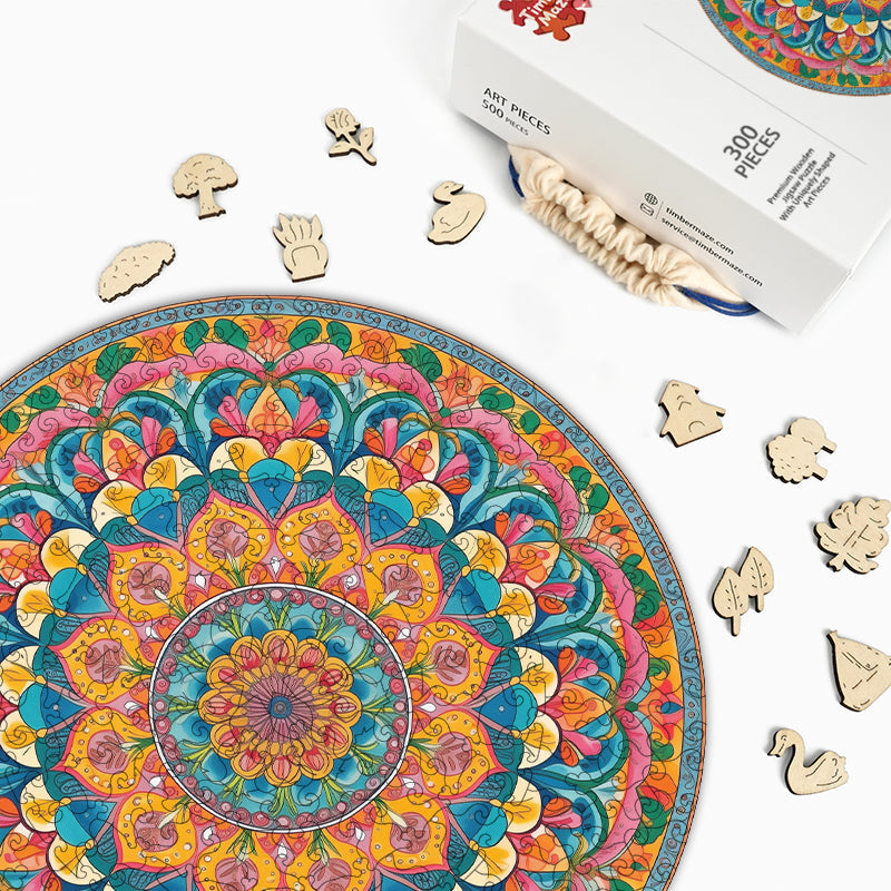 Florales Zen - Holzpuzzle