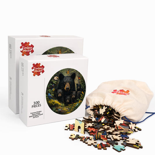 Waldfamilie - Holzpuzzle