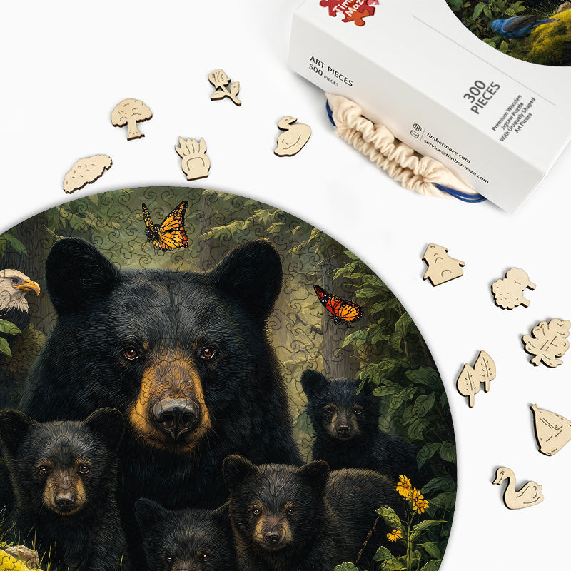 Waldfamilie - Holzpuzzle