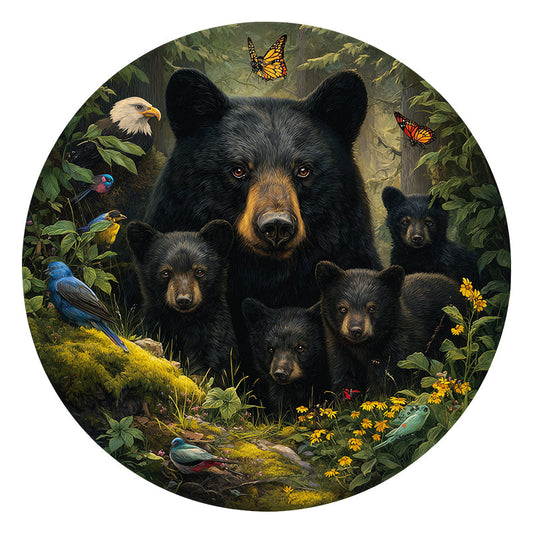 Waldfamilie - Holzpuzzle