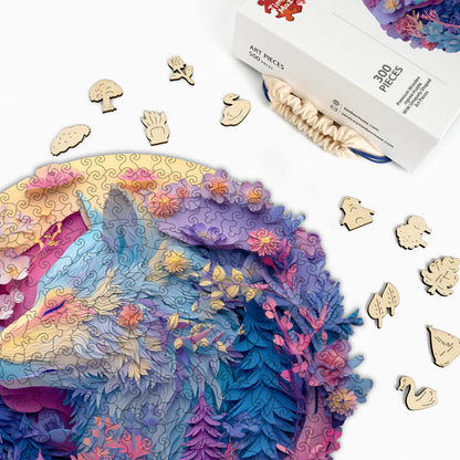 Fuchs & Blumen - Holzpuzzle