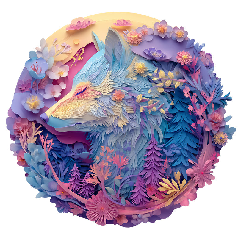 Fuchs & Blumen - Holzpuzzle